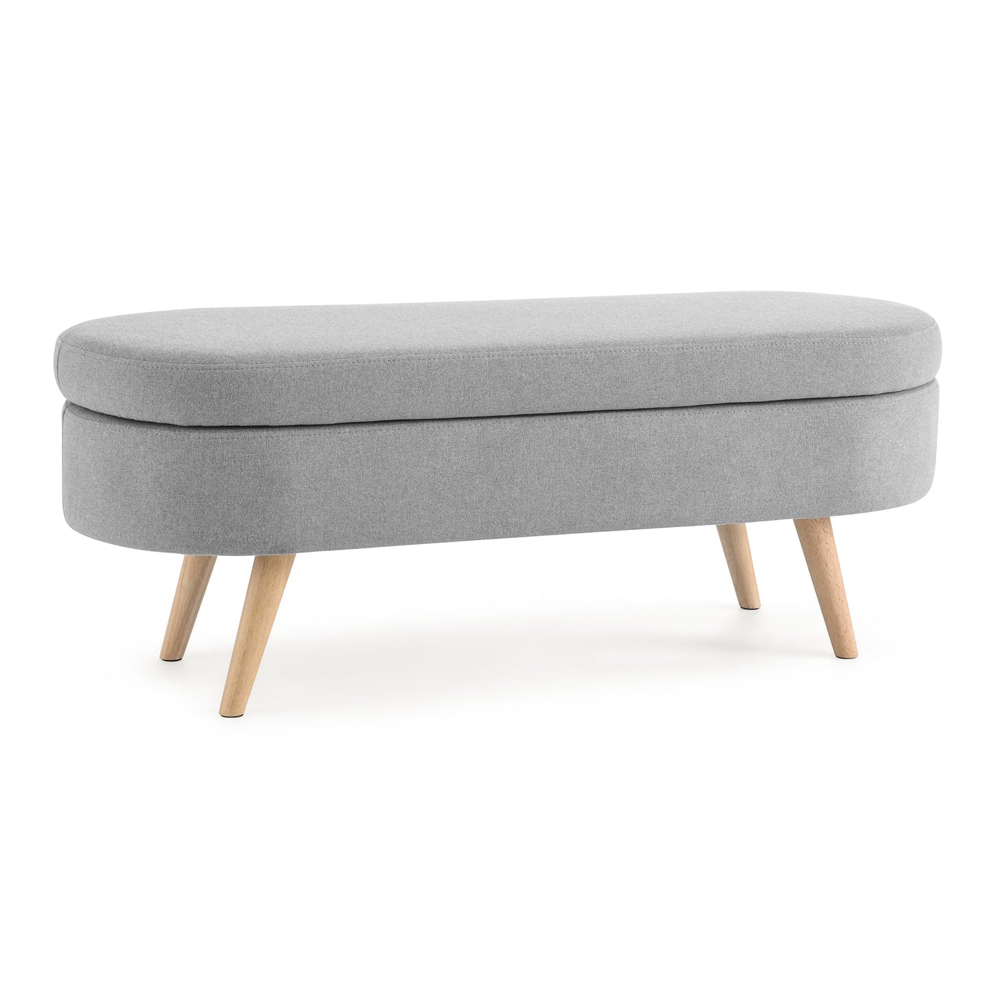 Ottoman Oval Storage Bench Grey(43.5"x16"x16")