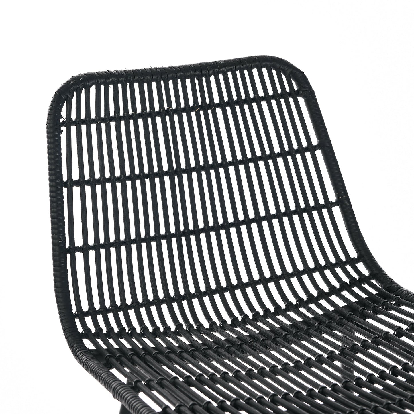 2 Rattan Indoor Counter Chair, Black(17.5"x20"x34")