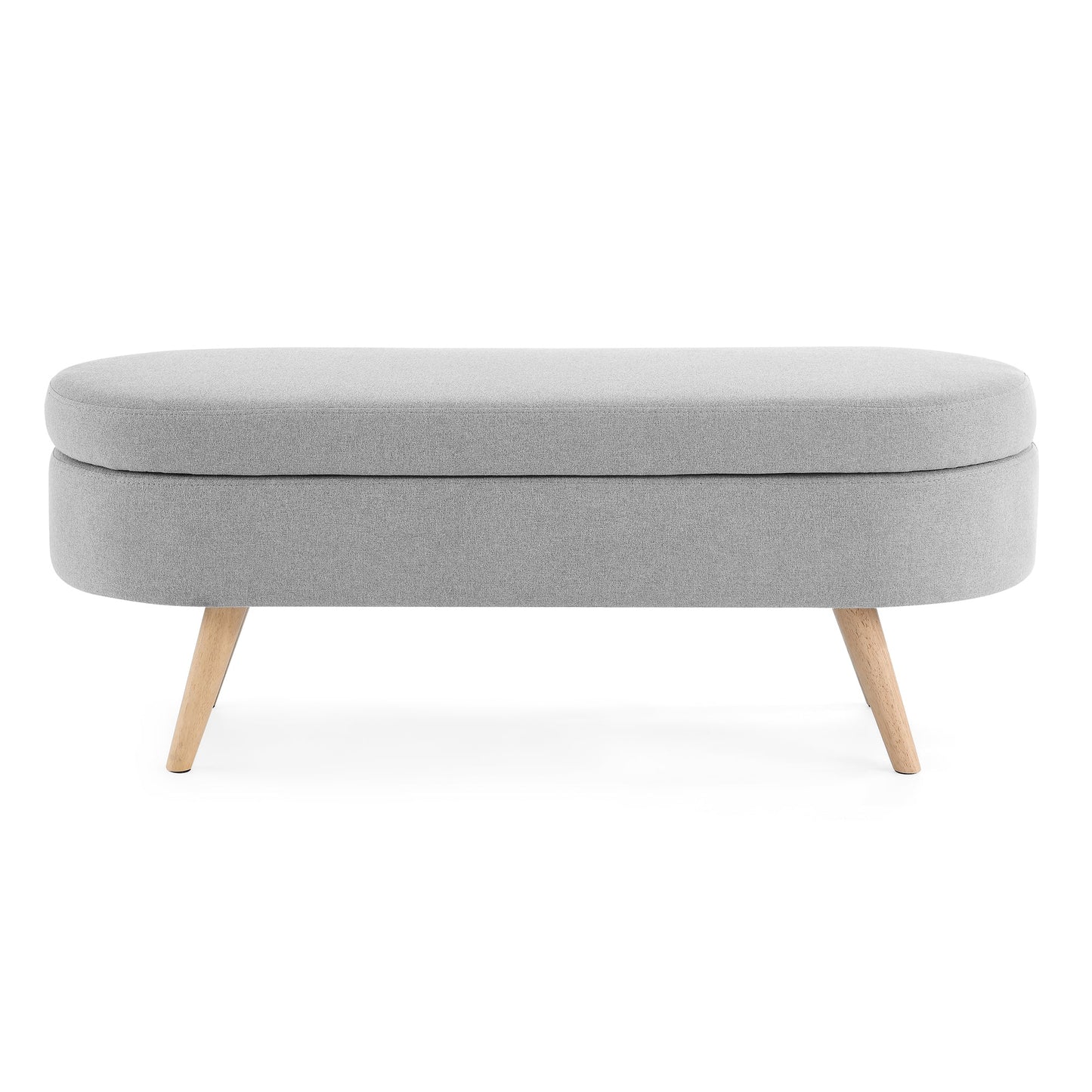 Ottoman Oval Storage Bench Grey(43.5"x16"x16")