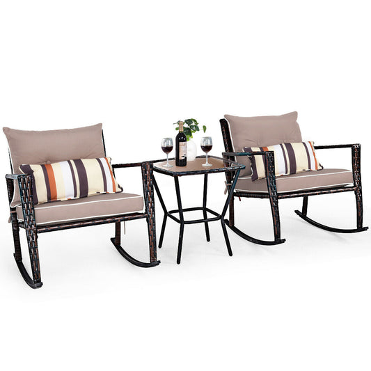 3pcs Rattan Garden Bistro Set